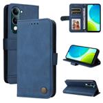 For vivo Y29s 5G / Y04 4G Skin Feel Life Tree Metal Button Leather Phone Case(Blue)