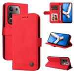 For vivo Y29 4G Skin Feel Life Tree Metal Button Leather Phone Case(Red)