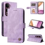 For vivo Y400 Pro 5G / V40e / iQOO Z9s Skin Feel Life Tree Metal Button Leather Phone Case(Purple)