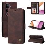 For vivo Y400 Pro 5G / V40e / iQOO Z9s Skin Feel Life Tree Metal Button Leather Phone Case(Brown)