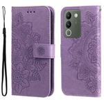 For vivo Y200 / V29e Global 7-petal Flowers Embossing Leather Phone Case(Light Purple)