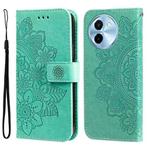 For vivo Y38 5G / T3x 5G Global 7-petal Flowers Embossing Leather Phone Case(Green)