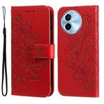 For vivo Y38 5G / T3x 5G Global 7-petal Flowers Embossing Leather Phone Case(Red)