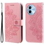 For vivo Y38 5G / T3x 5G Global Seven-petal Flowers Embossing Leather Phone Case(Rose Gold)