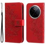 For vivo Y300 Pro Seven-petal Flowers Embossing Leather Phone Case(Red)