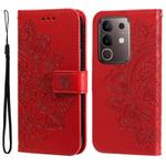 For vivo Y29 4G Seven-petal Flowers Embossing Leather Phone Case(Red)