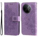 For vivo Y39 5G / Y300i Seven-petal Flowers Embossing Leather Phone Case(Light Purple)