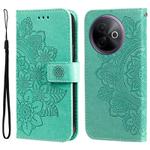 For vivo Y39 5G / Y300i Seven-petal Flowers Embossing Leather Phone Case(Green)