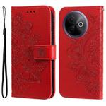 For vivo Y39 5G / Y300i Seven-petal Flowers Embossing Leather Phone Case(Red)
