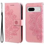 For Google Pixel  7 7-petal Flowers Embossing Leather Phone Case(Rose Gold)