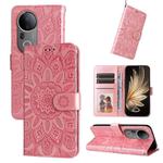 For vivo S20 Pro Embossed Sunflower Leather Phone Case(Rose Gold)