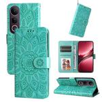 For vivo V50 Lite 4G / 5G Embossed Sunflower Leather Phone Case(Green)
