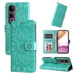 For vivo Y400 Pro 5G / V40e / iQOO Z9s Embossed Sunflower Leather Phone Case(Green)