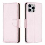 For iPhone 15 Pro Max Litchi Texture Pure Color Flip Leather Phone Case(Rose Gold)