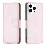 For iPhone 15 Pro Litchi Texture Pure Color Flip Leather Phone Case(Rose Gold)