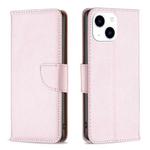 For iPhone 15 Litchi Texture Pure Color Flip Leather Phone Case(Rose Gold)