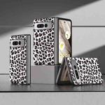 For Google Pixel Fold ABEEL Black Edge Leopard Phone Case(Silver)