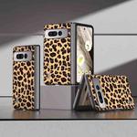 For Google Pixel Fold ABEEL Black Edge Leopard Phone Case(Champagne Gold)