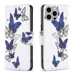 For iPhone 15 Pro Max Colored Drawing Pattern Flip Leather Phone Case(Butterflies)