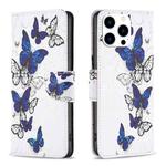 For iPhone 16 Pro Max Colored Drawing Pattern Flip Leather Phone Case(Butterflies)