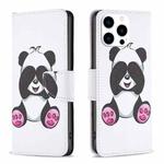 For iPhone 16 Pro Max Colored Drawing Pattern Flip Leather Phone Case(Panda)