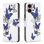 For iPhone 16 Colored Drawing Pattern Flip Leather Phone Case(Butterflies)