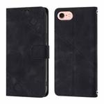 For iPhone SE 2024 Skin-feel Embossed Leather Phone Case(Black)