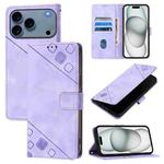 For iPhone 17 Pro Skin-feel Embossed Leather Phone Case(Light Purple)