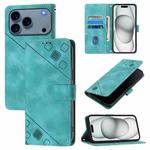 For iPhone 17 Pro Skin-feel Embossed Leather Phone Case(Green)