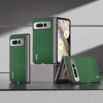 For Google Pixel Fold ABEEL Black Edge Genuine Leather Mino Phone Case(Green)