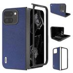 For Google Pixel 9 Pro Fold ABEEL Black Edge Genuine Leather Mino Phone Case(Royal Blue)