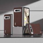 For Google Pixel Fold ABEEL Genuine Leather Luxury Series Phone Case(Coffee)