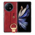 For vivo X Fold2 Wristband Leather Back Phone Case(Red)