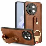 For vivo S18e 5G Wristband Leather Back Phone Case(Brown)