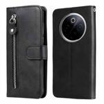 For vivo Y300 Pro Fashion Calf Texture Zipper Leather Phone Case(Black)