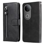 For vivo S20 Fashion Calf Texture Zipper Leather Phone Case(Black)