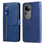 For vivo S20 Pro Fashion Calf Texture Zipper Leather Phone Case(Blue)