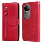 For vivo S20 Pro Fashion Calf Texture Zipper Leather Phone Case(Red)