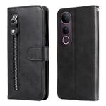 For vivo V50 Lite 4G / 5G Fashion Calf Texture Zipper Leather Phone Case(Black)