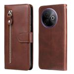 For vivo Y39 5G / Y300i Fashion Calf Texture Zipper Leather Phone Case(Brown)