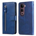 For vivo Y400 Pro 5G / V40e / iQOO Z9s Fashion Calf Texture Zipper Leather Phone Case(Blue)