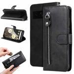 For Google Pixel 7 Pro Fashion Calf Texture Zipper Leather Phone Case(Black)