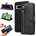 For Google Pixel 7 Fashion Calf Texture Zipper Leather Phone Case(Black)