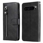 For Google Pixel 9 Pro Fashion Calf Texture Zipper Leather Phone Case(Black)