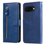 For Google Pixel 9a Fashion Calf Texture Zipper Leather Phone Case(Blue)