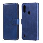 For Motorola Moto E6s Classic Calf Texture PU + TPU Horizontal Flip Leather Case, with Holder & Card Slots & Wallet(Blue)