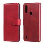 For Motorola Moto E6s Classic Calf Texture PU + TPU Horizontal Flip Leather Case, with Holder & Card Slots & Wallet(Red)