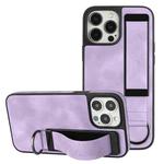 For iPhone 13 Pro Max Wristband Holder Leather Back Phone Case(Purple)