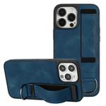 For iPhone 12 Pro Wristband Holder Leather Back Phone Case(RoyalBlue)