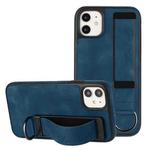 For iPhone 11 Wristband Holder Leather Back Phone Case(RoyalBlue)
